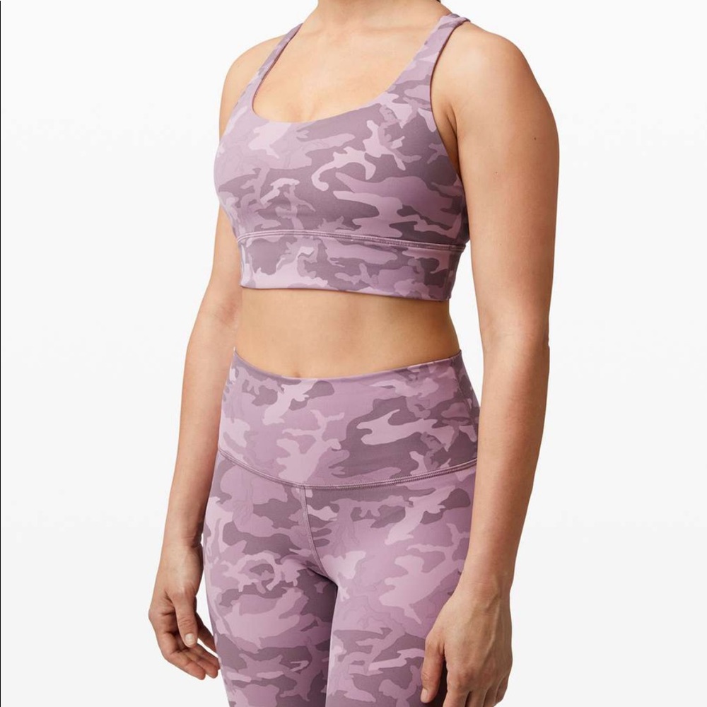 Lululemon long line energy bra pink camo